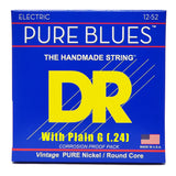 3 Sets DR Strings PHR-12 With Plain 24 (G) Pure Blues Extra Heavy 12-52 Electric Strings