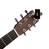 D'Addario Accessories Rechargeble Guitar Tuner - Eclipse Headstock Tuner - Clip On Tuner for Guitar - Great for Acoustic Guitars & Electric Guitars - Quick & Accurate Tuning