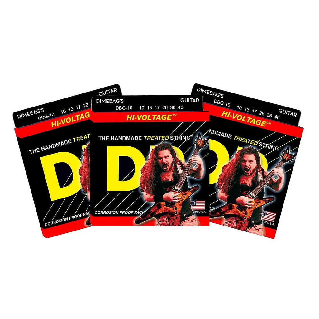 3 Sets DR Strings DBG-10 Dimebag Darrell Signature Medium 10-46 Electric Guitar Strings
