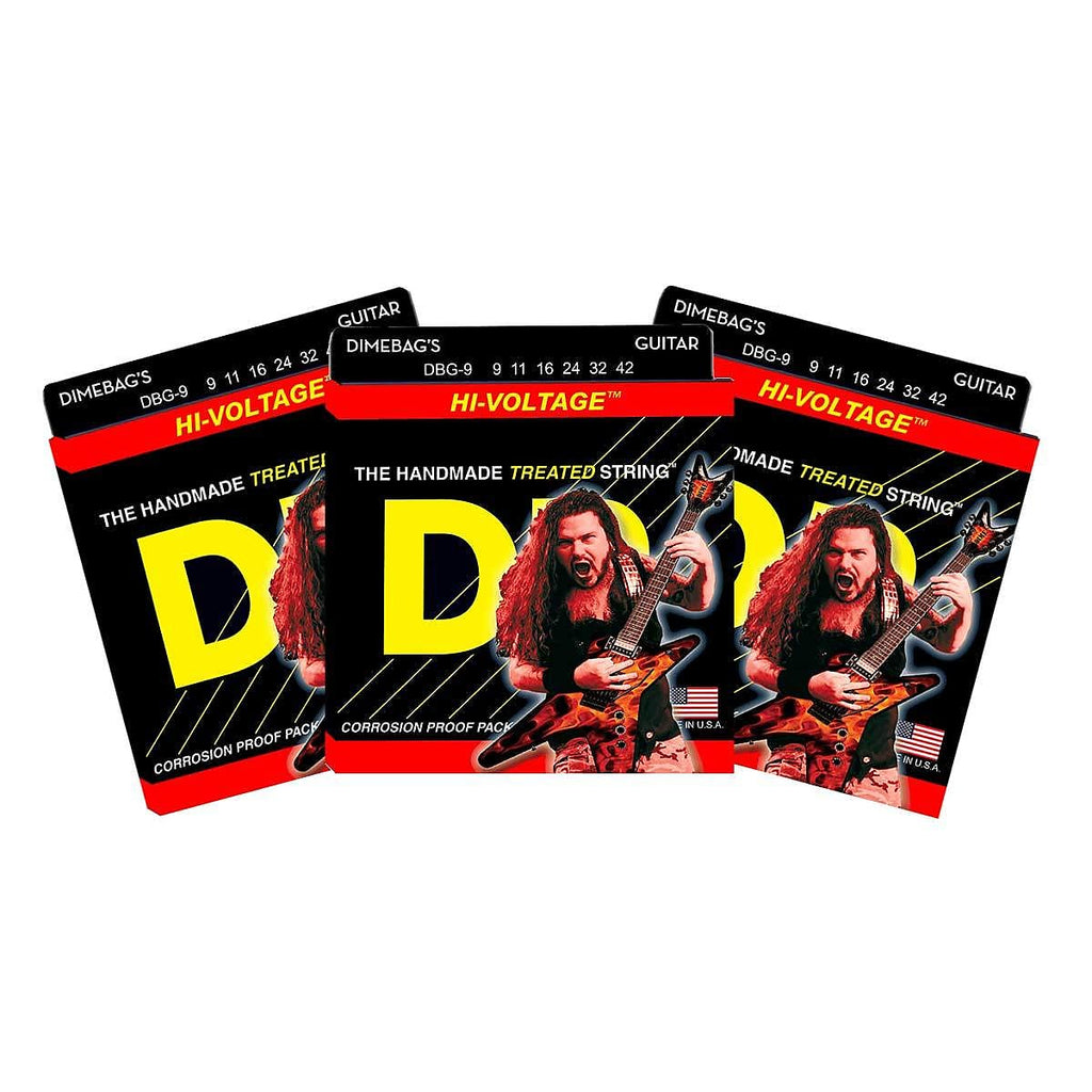 3 Sets DR Strings DBG-9 Dimebag Darrell Signature Lite, 9-42, Electric Strings