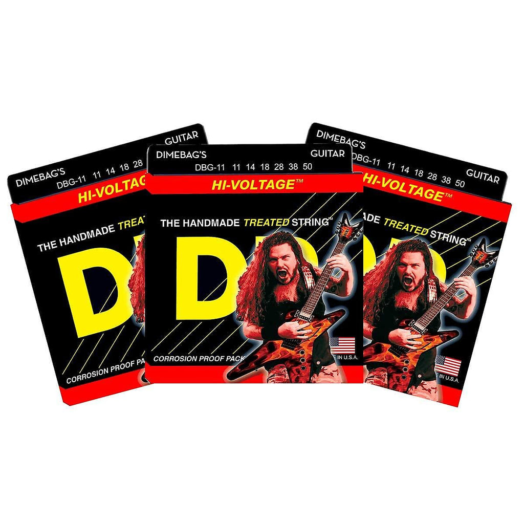 3 Sets DR Strings DBG-11 Dimebag Darrell Signature Extra Heavy, Electrics, 11-50