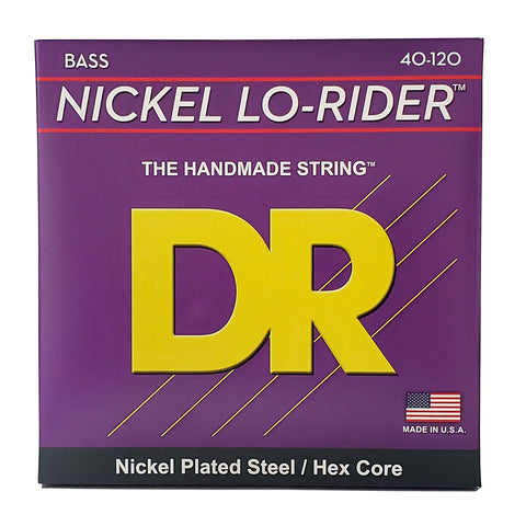 DR NLH5-40 Nickel LO-RIDER 5-String Bass - Nickel Plated Bass Strings, 5-String Light 40-120