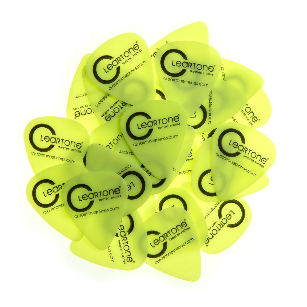 20 Cleartone Neon Yellow Classic Shape Guitar Picks