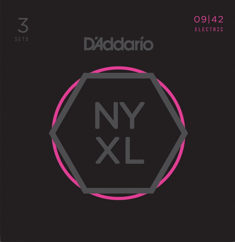 D'Addario NYXL 9-42 3-Pack Nickel Wound Super Light