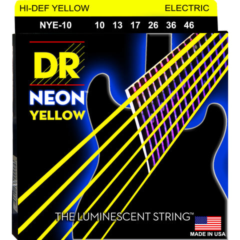 DR Strings NYE-10 Neon Hi-Def Yellow Medium 10-46 Electric Guitar Strings