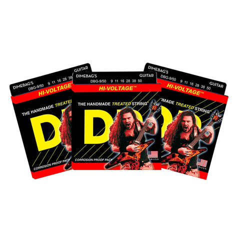 3 Sets DR Strings DBG-9/50 Dimebag Darrell Signature, 9-50, Electric Guitar Strings
