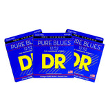 3 Sets DR Strings PHR-12 Pure Blues Extra Heavy 12-52 Electric Guitar Strings