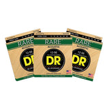 3 Sets DR Strings RARE RPBG Bluegrass 12-56 Phosphor Bronze Acoustic Strings