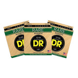 3 Sets DR Strings RPM-12 RARE 12-54 Phosphor Bronze Acoustic Guitar Strings
