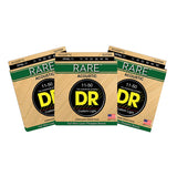 3 Sets DR Strings RARE RPML Medium Light 11-50 Phosphor Bronze Acoustic Guitar Strings