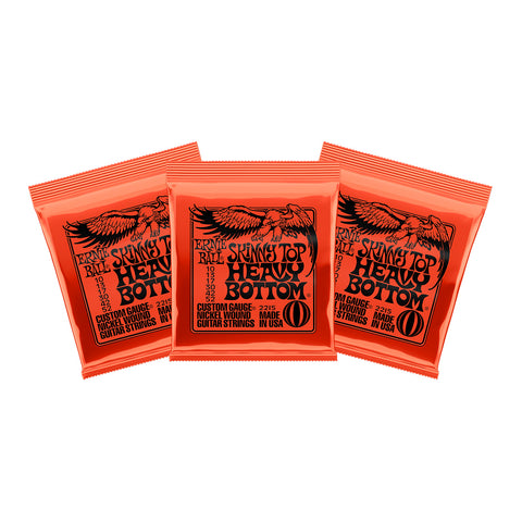 3 Sets Ernie Ball 2215 Skinny Top Heavy Bottom Slinky 10-52 Electric Strings