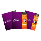 3 Sets Elixir 16027 Nanoweb Phosphor Bronze Light 11-52 Acoustic Strings