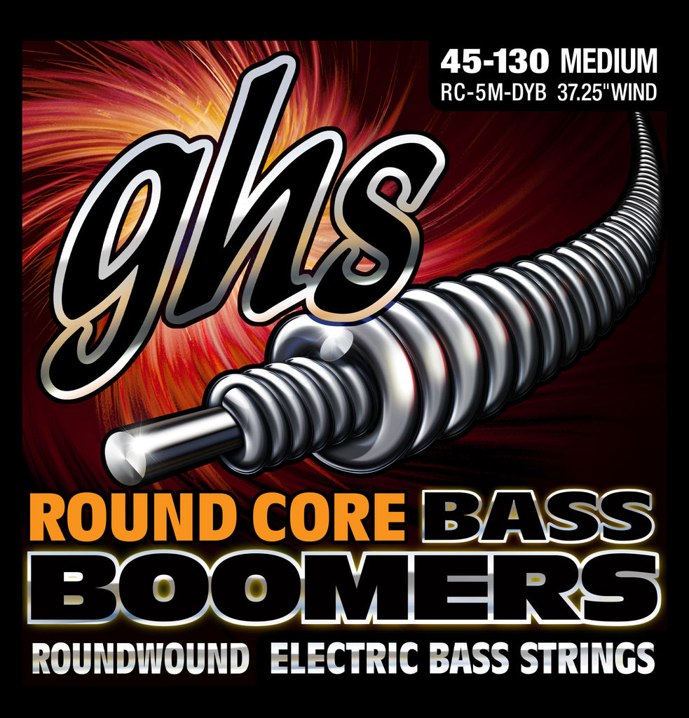 GHS RC-5M-DYB 5-String Bass Round Core Nickel Plated Boomers Med 45-130 Strings
