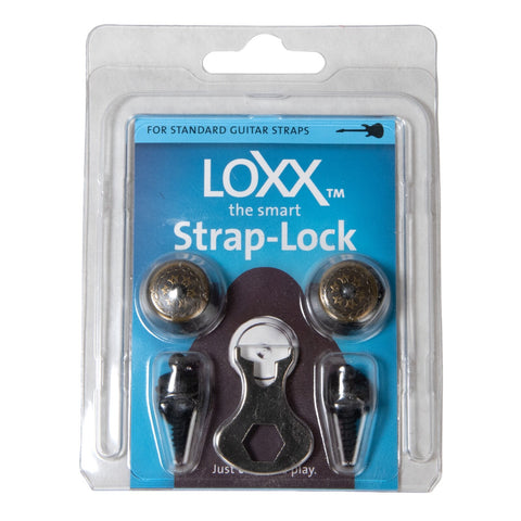 LOXX Viktor Antique Bronze Decorative Pattern Strap Lock Set