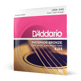 D'Addario EJ23 Super Light, Phosphor Bronze Acoustic Guitar Strings, 9-45