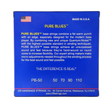 DR Strings PB-50 Heavy (50-110) Pure Blues Bass Guitar Strings