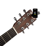 D'Addario Accessories Rechargeble Guitar Tuner - Eclipse Headstock Tuner - Clip On Tuner for Guitar - Great for Acoustic Guitars &amp; Electric Guitars - Quick &amp; Accurate Tuning