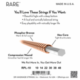 DR Strings RARE RPL Light 10-48 Phosphor Bronze Acoustic Guitar Strings