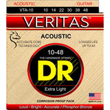 3 Sets DR VTA-10 Veritas Phosphor Bronze Extra Light 10-48 Acoustic Strings