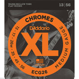 3 Sets D'Addario ECG26 Chromes Flatwound, Medium, 13-56, Strings