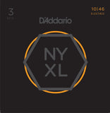 D'Addario NYXL 10-46 3 Pack Nickel Wound, Regular Light
