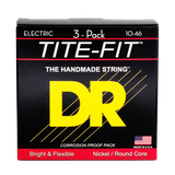 3 Pack DR Strings MT-10 Tite-Fit Nickel Plated Medium 10-46 Electric Strings