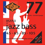 Rotosound RS77LD Jazz Bass Monel Flat Wound Long Scale Strings 45-105