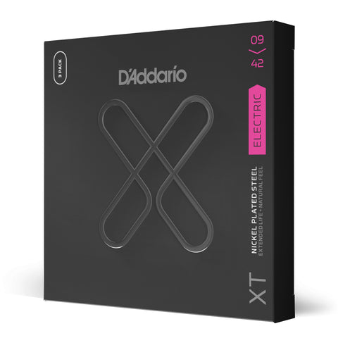 D'Addario 09-42 Super Light 3 Pack, XT Nickel Coated Electric Guitar Strings