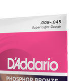 D'Addario EJ23 Super Light, Phosphor Bronze Acoustic Guitar Strings, 9-45