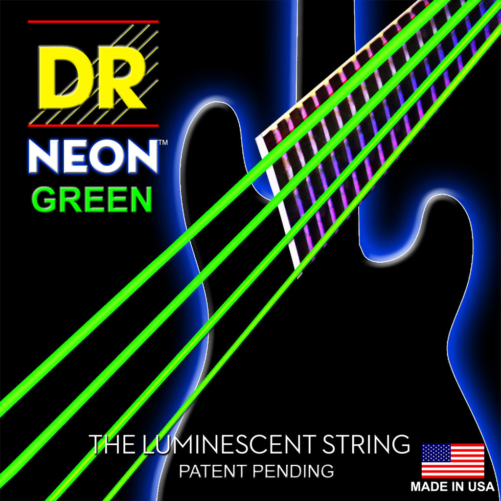 DR Strings NGB-45 Neon Hi-Def Green 4 String Medium 45-105 Bass Guitar Strings
