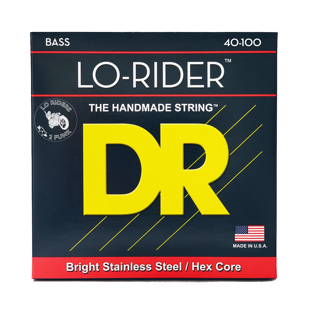 DR Strings LH-40 LO-RIDER Stainless Steel Bass Guitar Strings, Light 40-100
