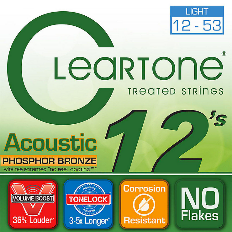 Cleartone 7412 Acoustic Strings, Phosphor Bronze, Light, 12-53, Original Packing