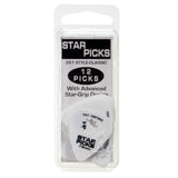 Everly Star Picks 12 Pack - Classic 351 Style - .73 White Sure Grip Design