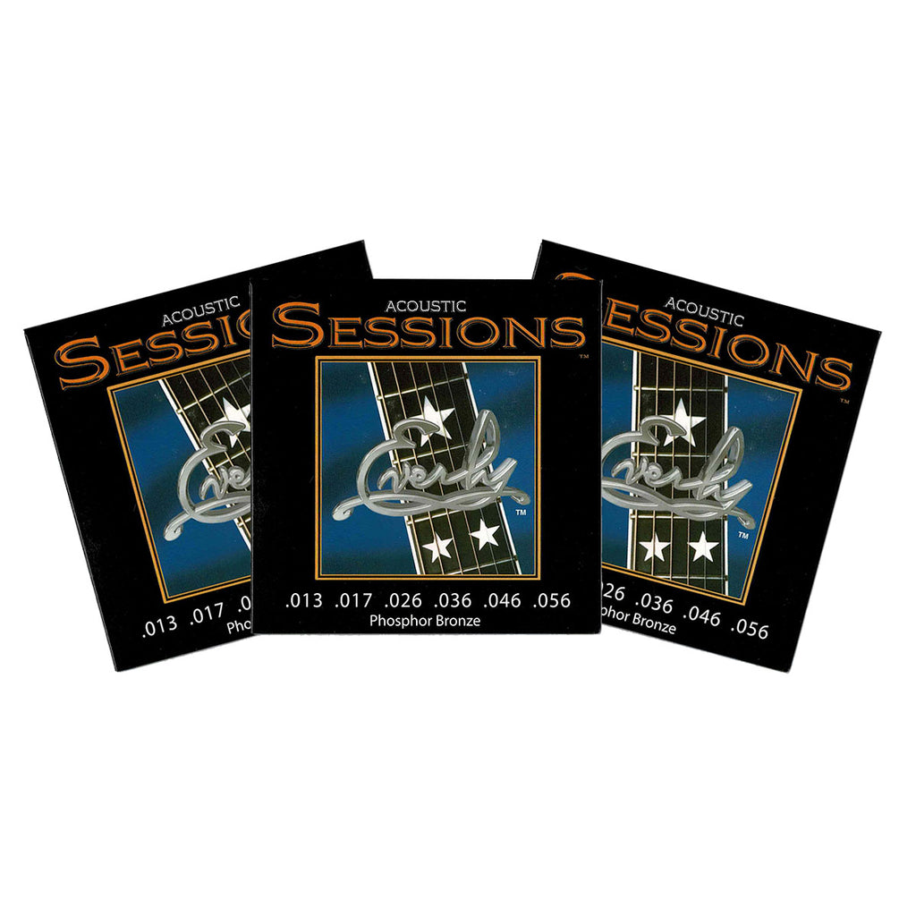 3 Sets Everly 7213 Acoustic Sessions Phosphor Bronze Medium 13-56 Strings