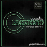 2 Pack Cleartone 7412 Light 12-53 Acoustic Guitar Strings - SPECIAL PRICE