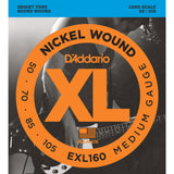 D'Addario EXL160 Nickel Wound Medium 50-105 Long Scale Bass Guitar Strings
