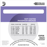 D'Addario EXP26 Custom Light 11-52 Coated Phosphor Bronze Acoustic Strings