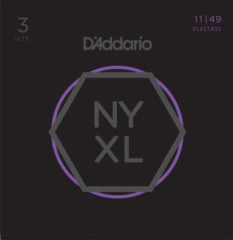 D'Addario NYXL 11-49 3 Pack, Nickel Wound, Medium