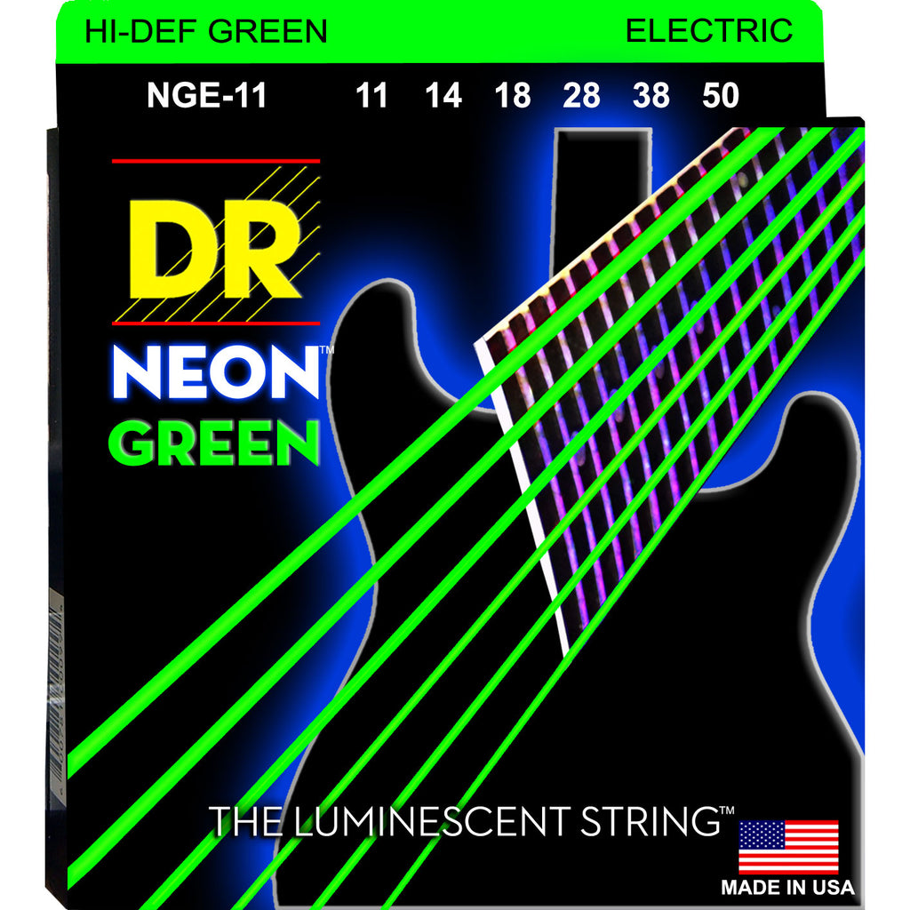 DR Strings NGE-11 Neon Hi-Def Green Heavy 11-50 Electric Guitar Strings
