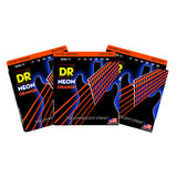 3 Sets DR Strings NOE-11 Neon Hi-Def Orange Heavy 11-50 Electric Guitar Strings