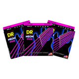 3 Sets DR Strings NPE-10 Neon Hi-Def Pink Medium 10-46 Electric Guitar Strings