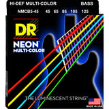 DR Strings NMCB5-45 Neon Hi-Def Multicolor 5 String Medium 45-125 Bass Guitar Strings