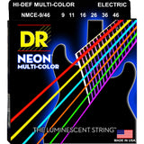 3 Sets DR Strings NMCE-9/46 Neon Hi-Def Multicolor Light Heavy 9-46 Electric Strings