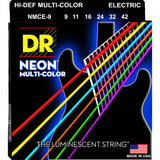 3 Sets DR Strings NMCE-9 Neon Hi-Def Multicolor Light 9-42 Electric Guitar Strings