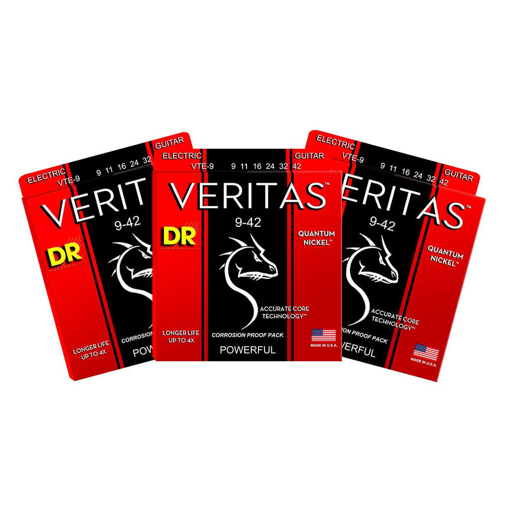 3 Sets DR Strings VTE-9 Veritas Light 9-42 Electric Strings