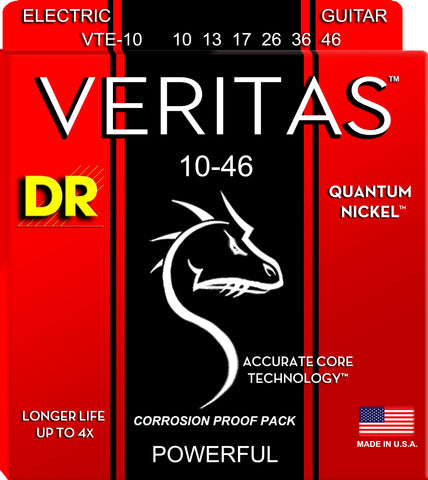 DR Strings VTE-10 Veritas Quantum Nickel Medium 10-46 Electric Guitar Strings