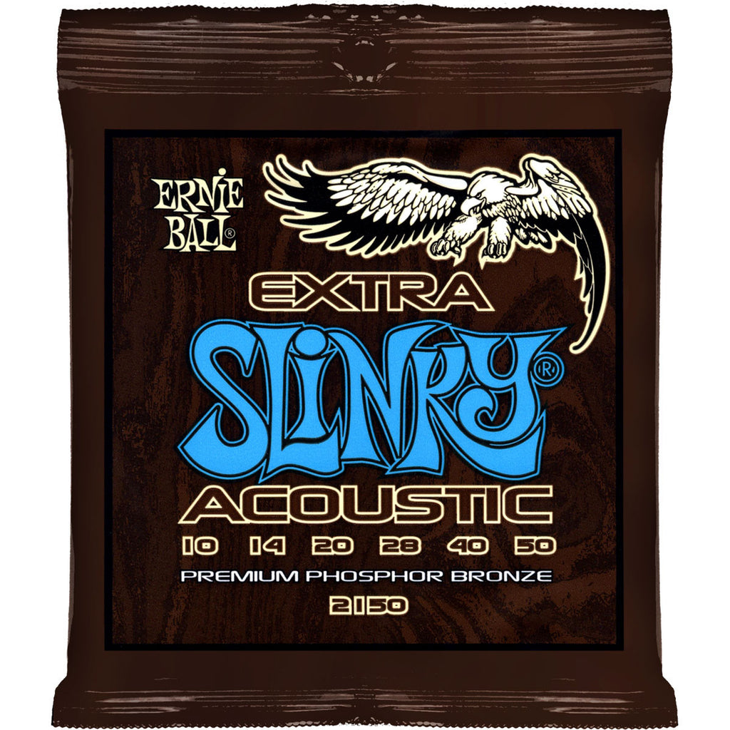 Ernie Ball 2150 Extra Slinky Phosphor Bronze 10-50 Acoustic Guitar Strings