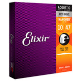 Elixir 11002 Nanoweb Extra Light 10-47 80/20 Bronze Acoustic Guitar Strings