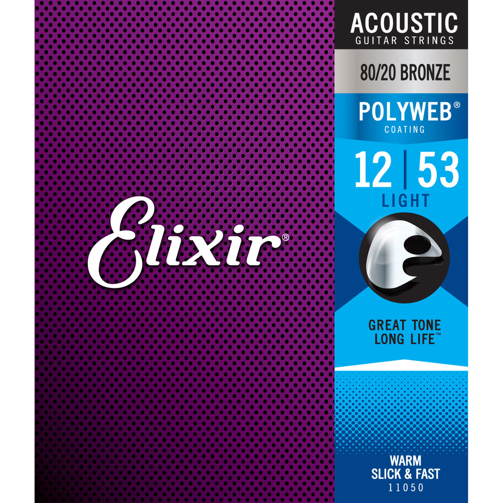 Elixir 11050 Polyweb Light 12-53 80/20 Bronze Acoustic Guitar Strings