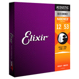 3 Sets Elixir 11052 Nanoweb Light 12-53 80/20 Bronze Acoustic Strings